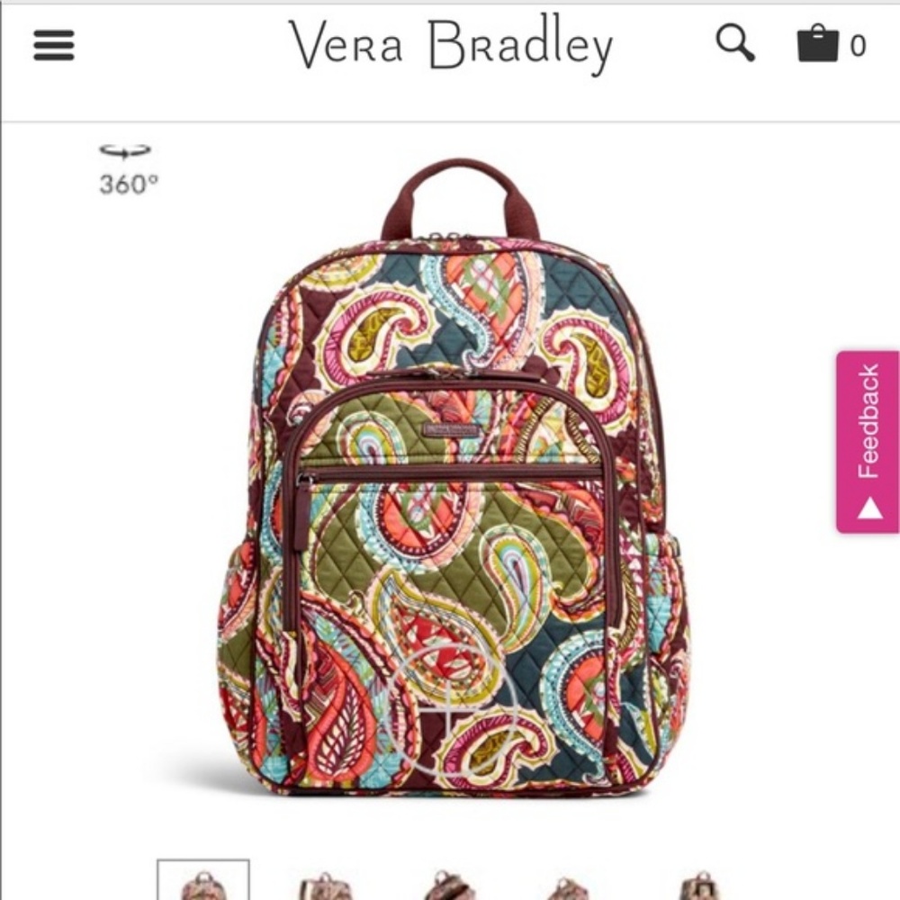 Vera Bradley Campus Tech Backpack Heirloom Paisley